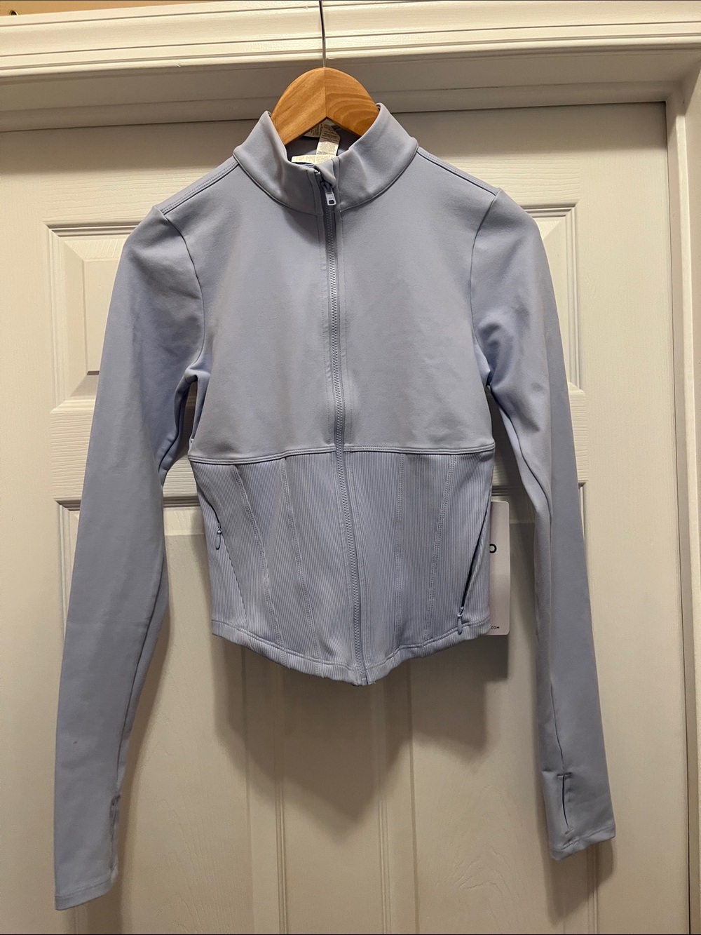 NWT Alo light Provence Blue Women’s airbrush corset Jacket
